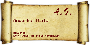 Andorka Itala névjegykártya