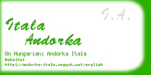 itala andorka business card